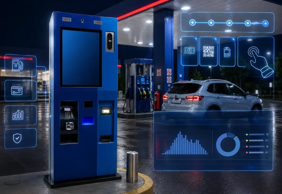 Kiosco TouchColombia en operación real · sector combustibles