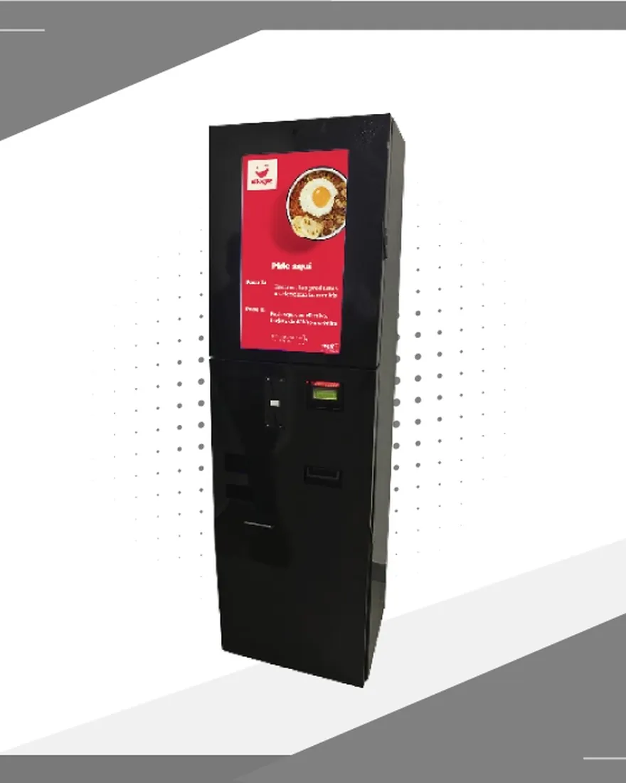 Kiosco de autopedido serie Torre en acabado negro