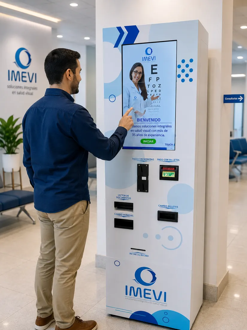 Paciente usando kiosco IMEVI