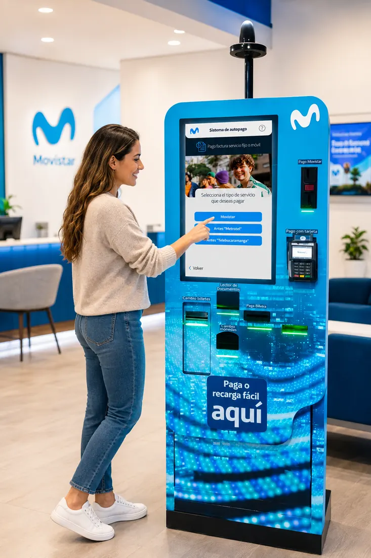Kiosco de autogestión con branding Telefónica
